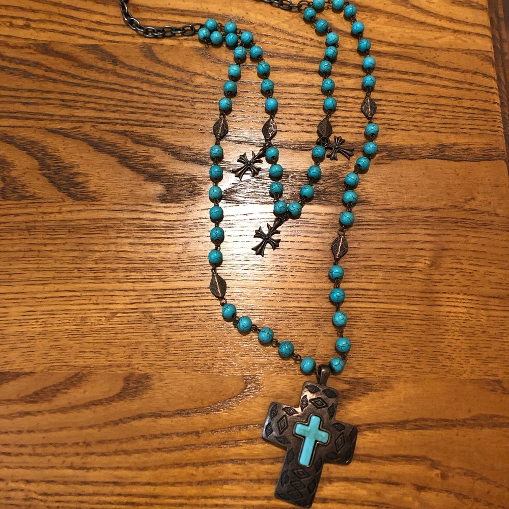 Double Strand Cross Necklace